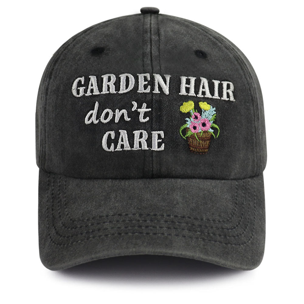 Garden Hair Don't Care Embroidered Cap