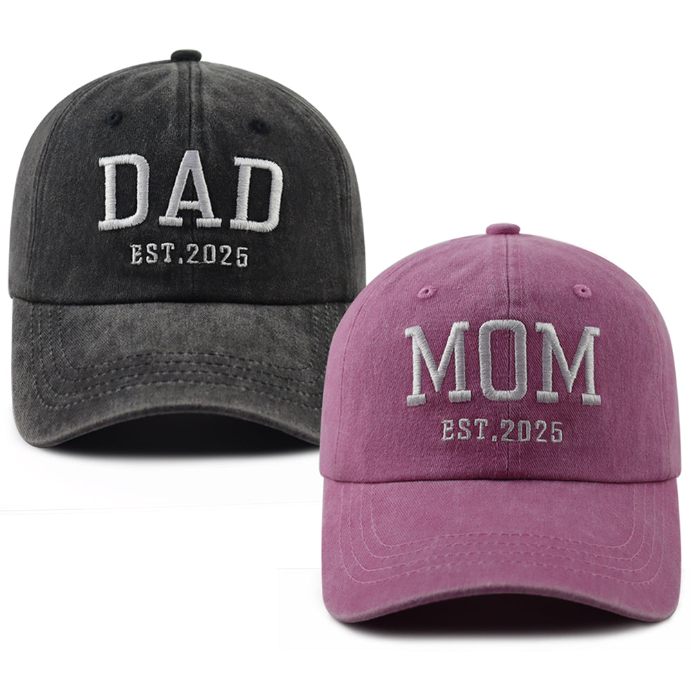 Mom and Dad Est. 2025 Caps - Set of 2 - product photo
