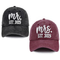 Mr and Mrs Est. 2025 Caps - Set of 2