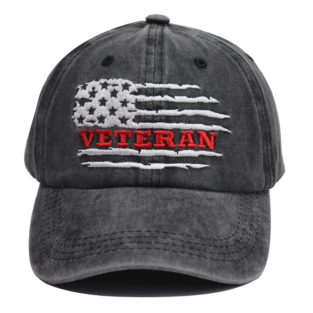 US Veteran Distressed Embroidered Cap - product photo