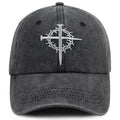 Cross and Nail Faith Embroidered Cap - Black - product photo