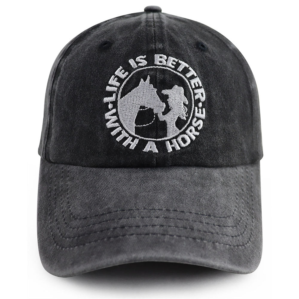 Horse Girl Embroidered Cap - product photo