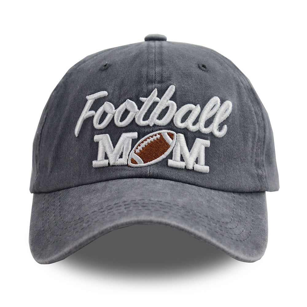 Football Mom Embroidered Cap - Grey - product photo