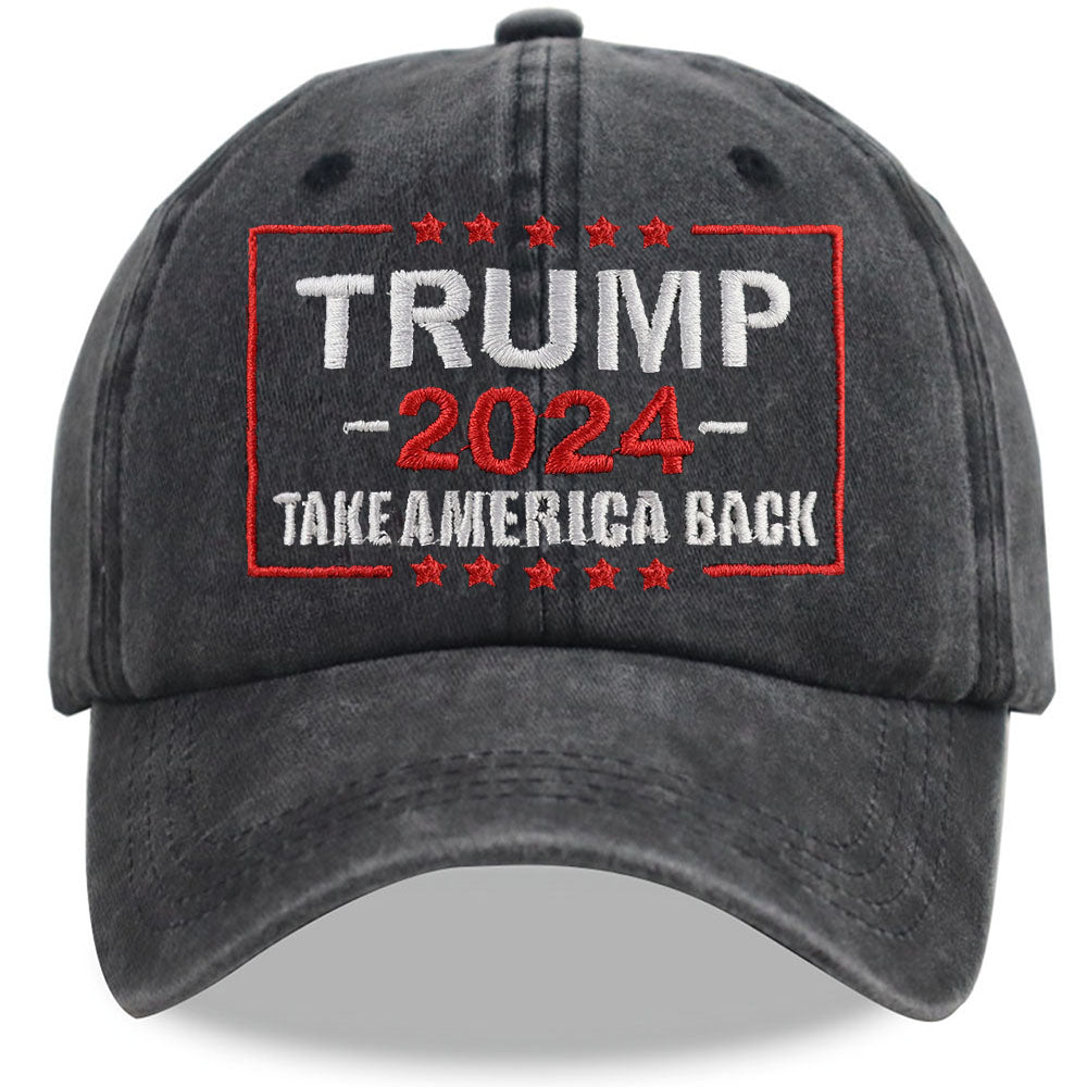 Trump 2024 Take America Back Embroidered Cap - Black - product photo