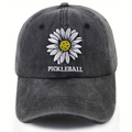 Daisy Pickleball Embroidered Cap - Black - product photo