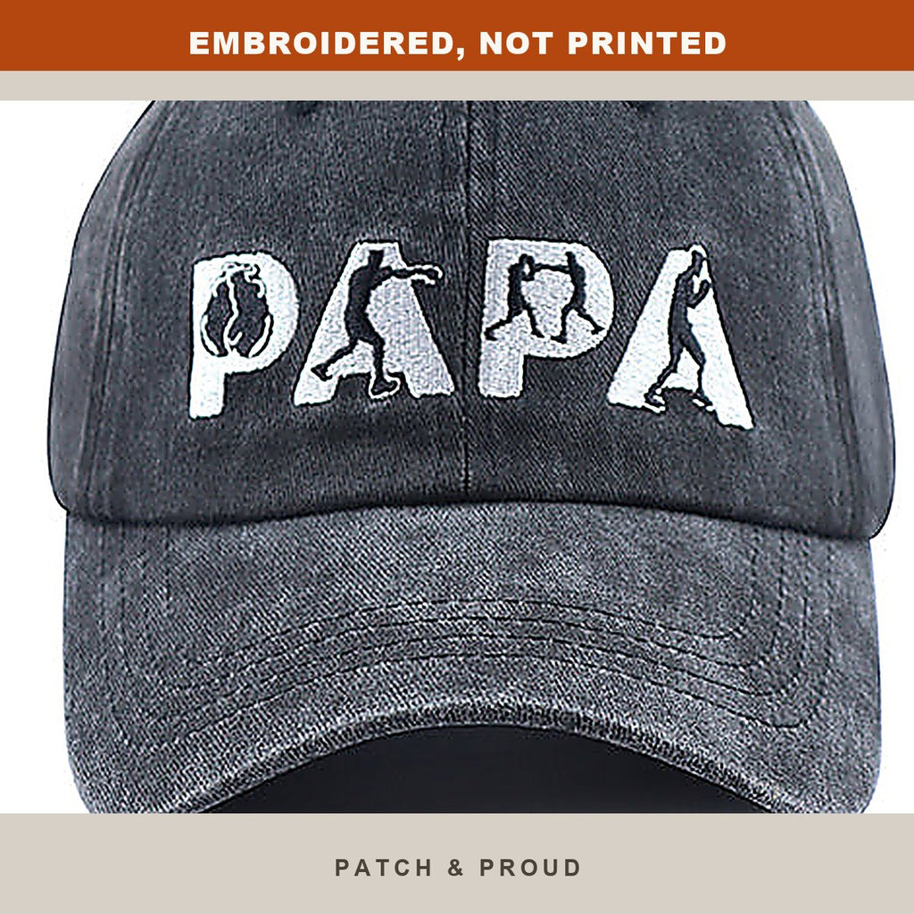 Papa Embroidered Dad Hat - close-up of the front design