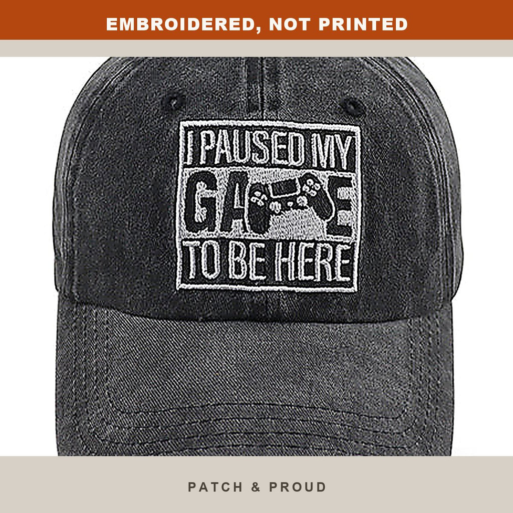 Game Day Embroidered Cap - Black - close-up of the front design
