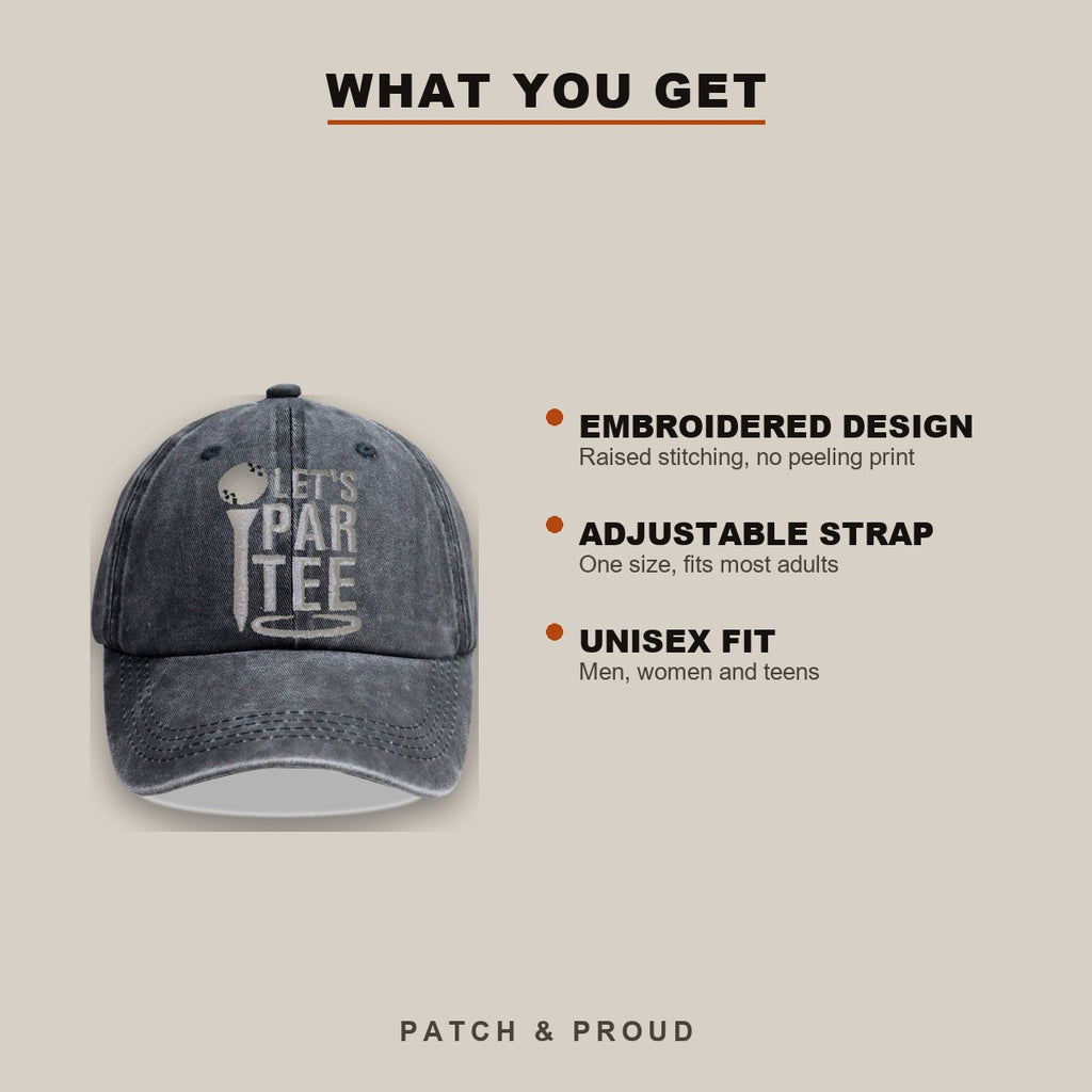 Let's Par-Tee Golf Embroidered Cap - features and fit