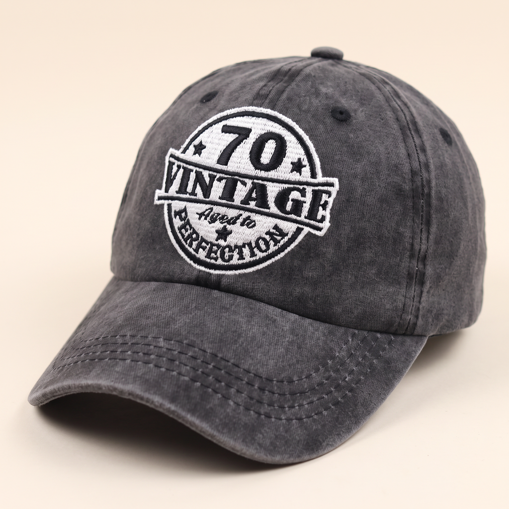 70th Birthday Vintage Wash Cap