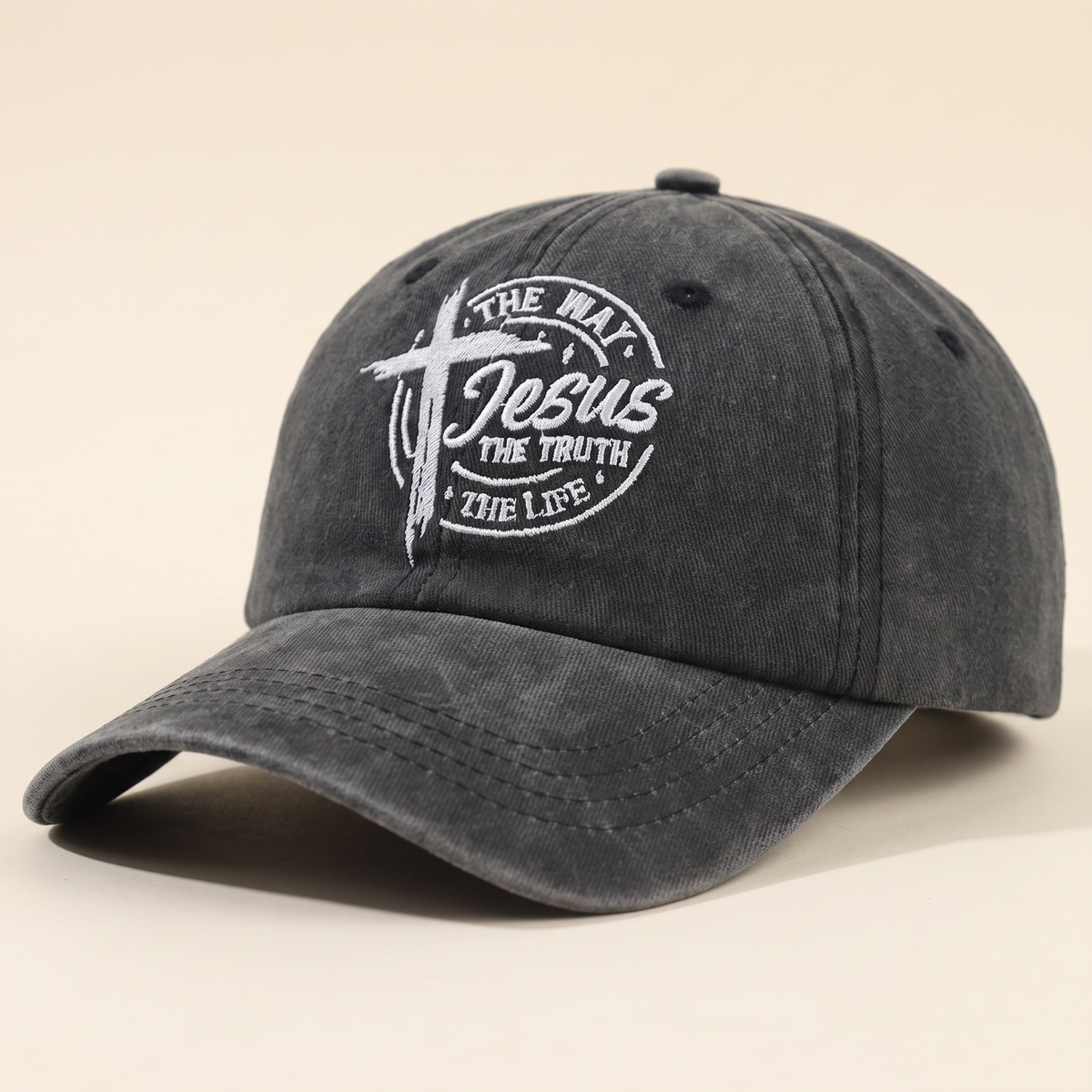 Jesus Embroidered Cap - Black