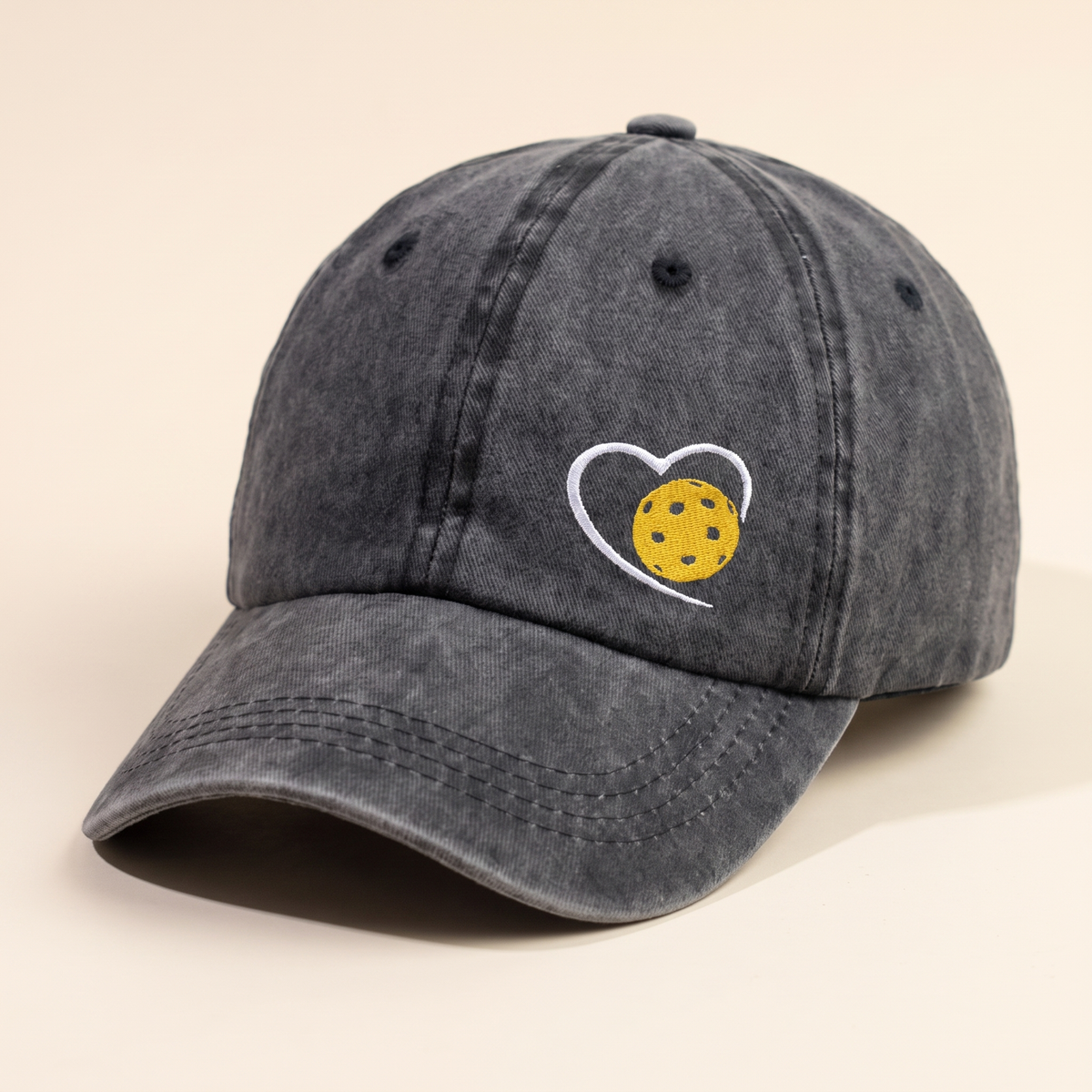 Pickleball Heart Embroidered Cap