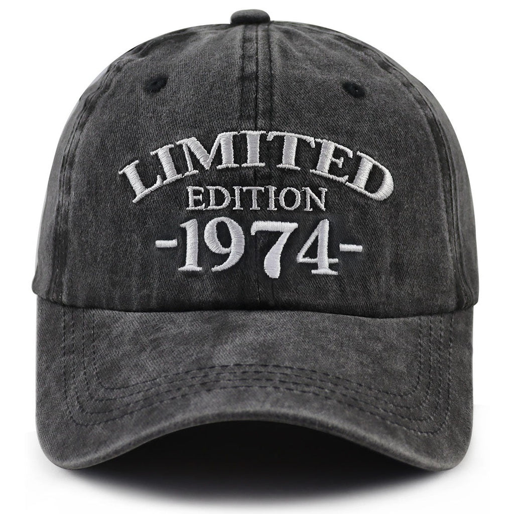 1974 Birth Year Embroidered Cap - Black