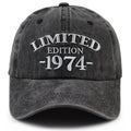 1974 Birth Year Embroidered Cap - Black