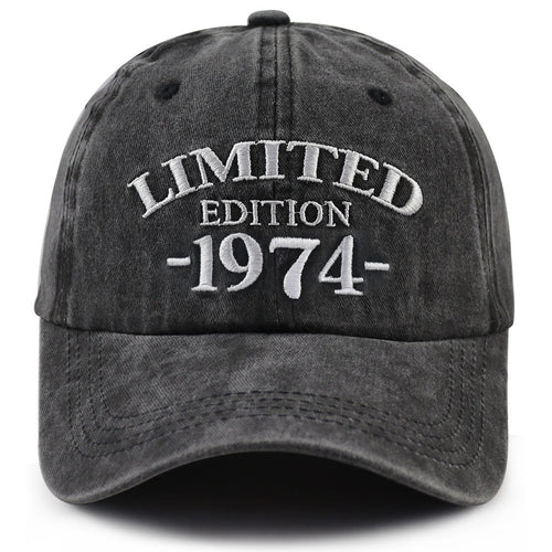 1974 Birth Year Embroidered Cap - Black