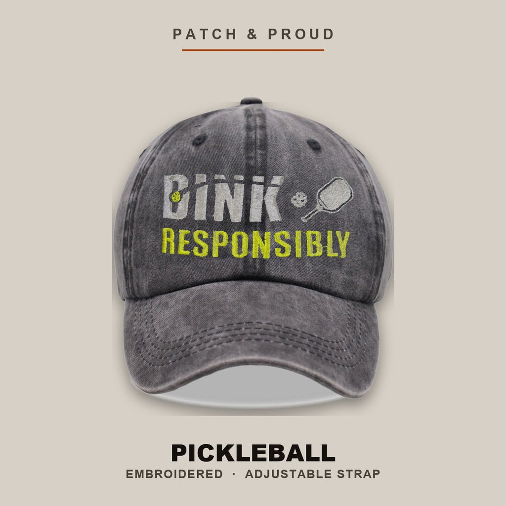 Pickleball Embroidered Cap - shown on a canvas backdrop