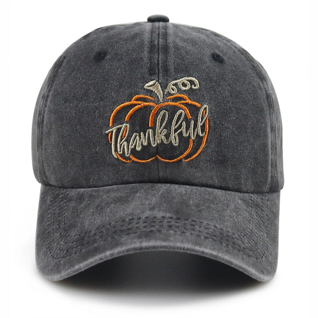Pumpkin Patch Halloween Embroidered Cap - Black