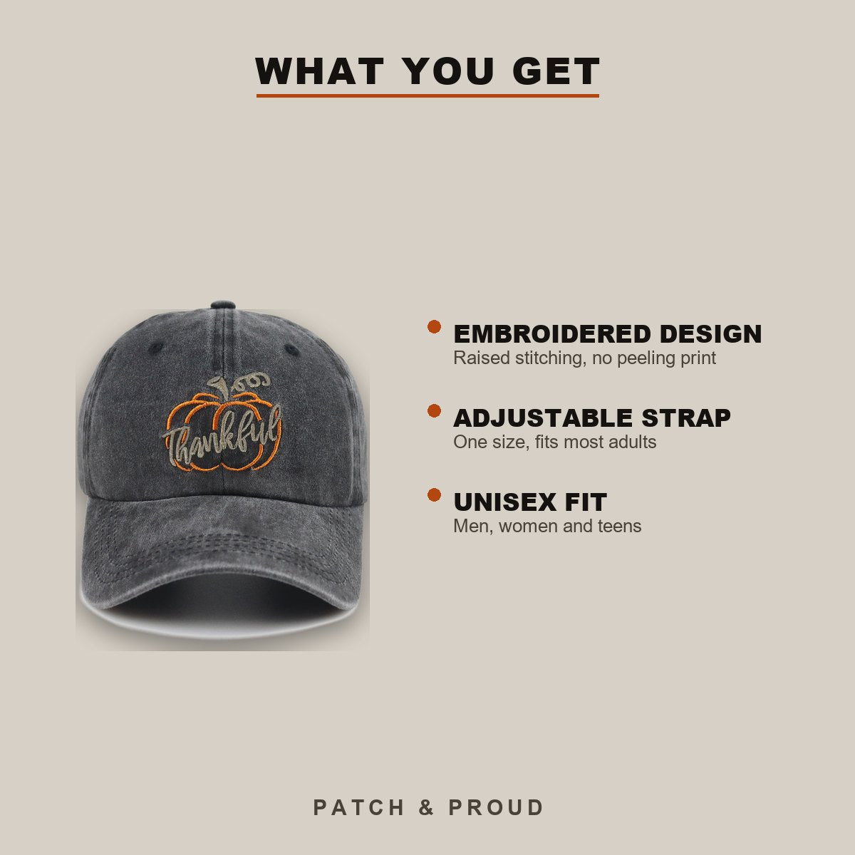 Pumpkin Patch Halloween Embroidered Cap - Black