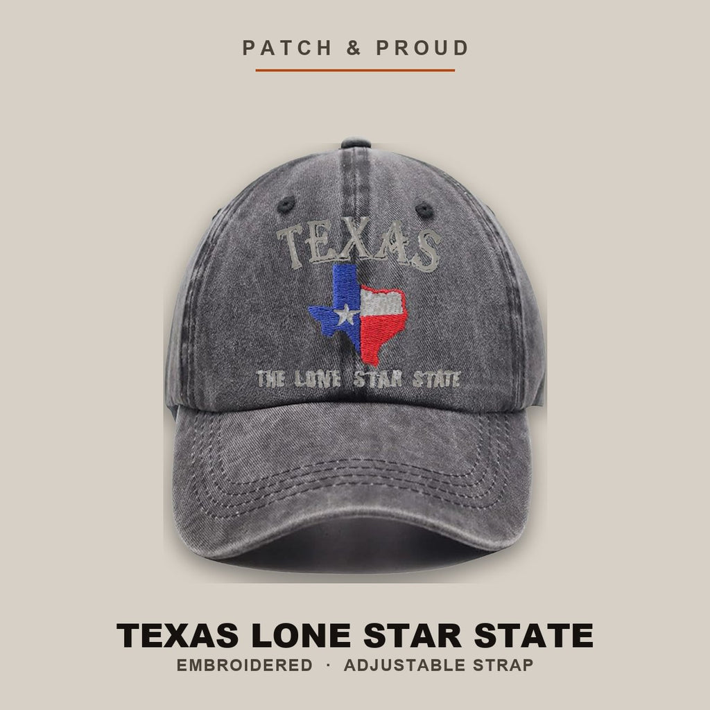Texas Lone Star State Embroidered Cap - shown on a canvas backdrop